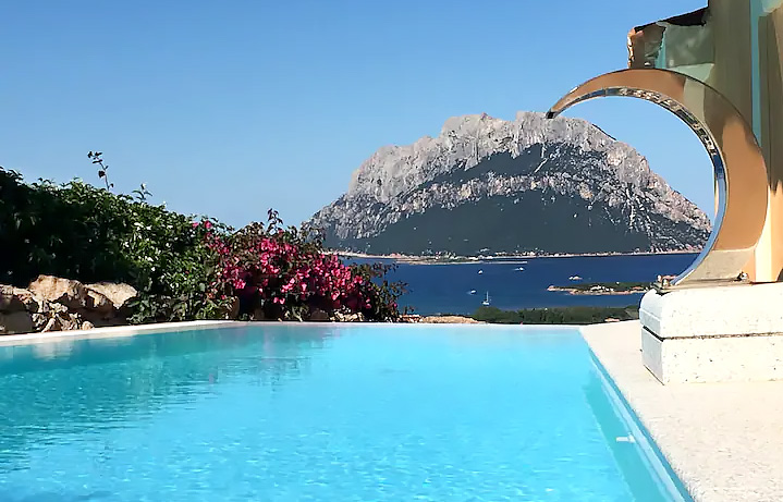 view of the Tavolara from the swimming pool